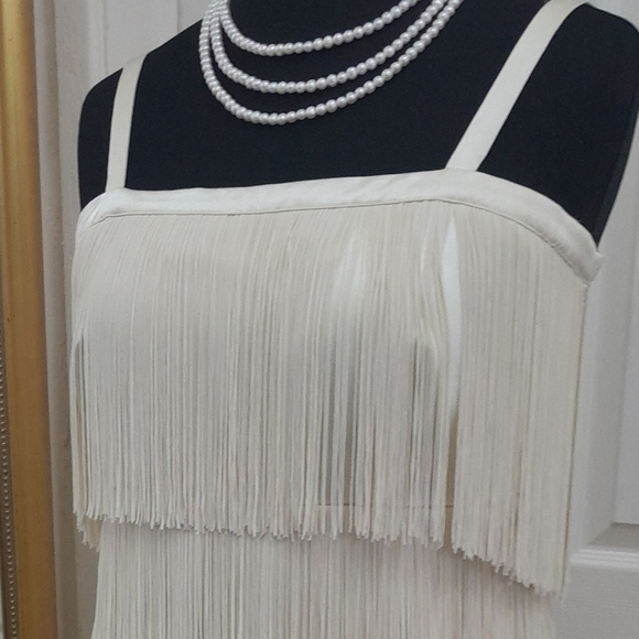 Cream flapper fringed dress size 14 - Picture 3 of 3